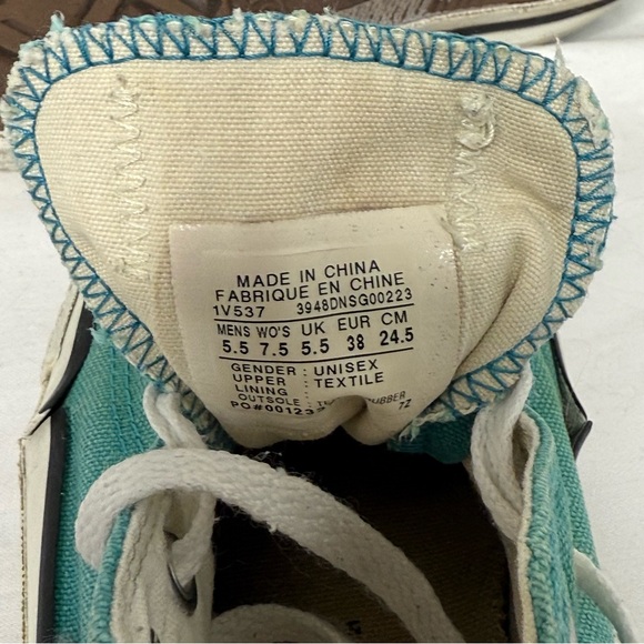 Converse All Star Size 7.5 Women’s Teal Sneakers - Picture 5 of 7